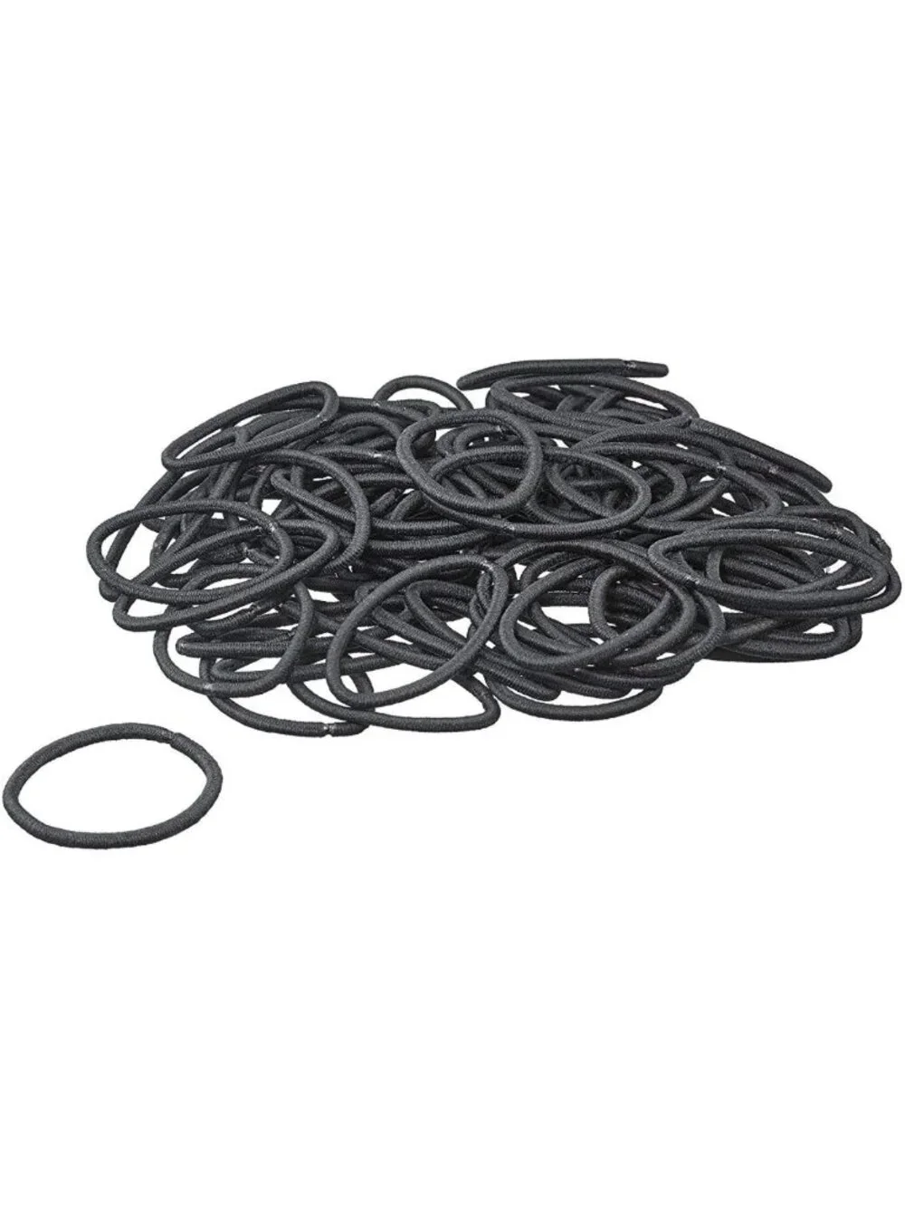 Thick Black Hair Elastics, No-Damage Hold, 5mm, 24-Piece Pack (2-Pack)